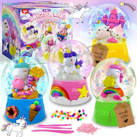 ToyUnited Unicorn DIY Snow Globe Crafts Kit - Unicorn Toys Christmas Birthday Gifts for Girls Ages 4 5 6 7 8-12 Year Old Arts and Crafts Kit for Kids ToyUnited