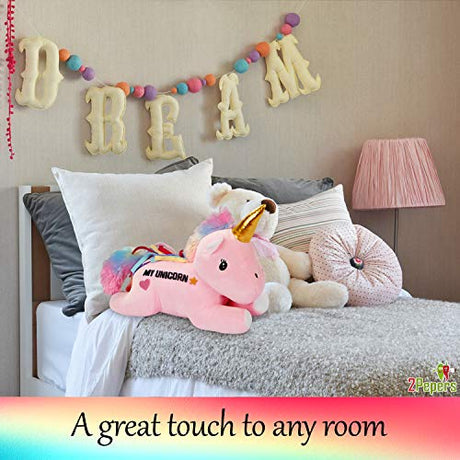 2Pepers Make Your Own Unicorn Pillow Kit Arts and Crafts for Girls (No Sewing Needed), DIY Stuffed Plush Pillow Craft kit for Kids, Unicorn Gifts for 2Pepers