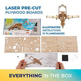 UGEARS Bayraktar TB2 Combat Drone - Powerful Wooden Airplane Drone Model Kit with Movable Rudders, Wing Ailerons, Moving Camera and Missiles Under UGEARS