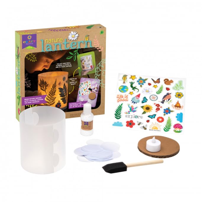 PlayMonster Craft-Tastic Nature Lantern - Nature DIY Craft Kit - Outdoor Crafting Fun - Bring Nature Inside - Comes with Material to Make Lantern PlayMonster