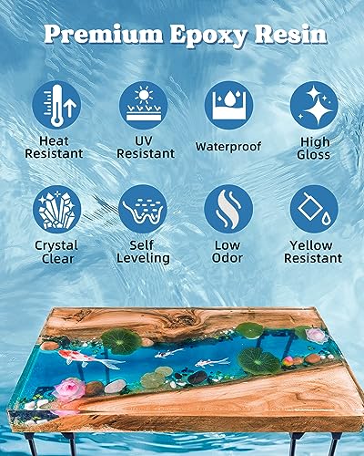 LET'S RESIN EPOXY RESIN 2 Gallon High Viscosity Resin for Table Top,2 Part Epoxy for Tumblers,Crystal Clear Thick Resin Kit with High Gloss Finish LET'S RESIN EPOXY RESIN