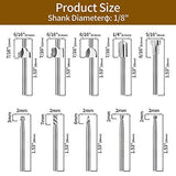 20Pc HSS Router Carbide Engraving Bits and Router Bit Set with 1/8"(3mm) Shank for Power Rotary Tools Accessories for DIY Woodworking, Carving, YURINWOO