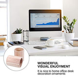 HEALLILY 2pcs Unfinished Wooden Pencil Holder Solid Wood Desk Pen Cup Pot Stationery Organizer for Home Office 8x8cm HEALLILY