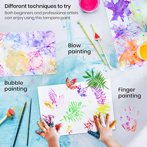 Arteza Kids Tempera Paint, Set of 16 Colors, 13.5 fl oz, Nontoxic Poster Paint, Art Supplies for Finger Painting, School Projects, and Crafting Arteza Kids