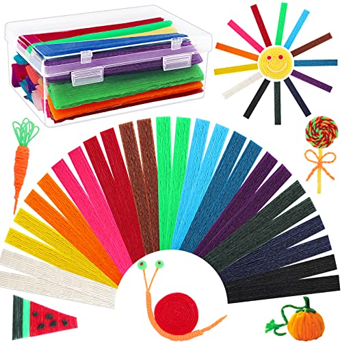 Loppdece 600 Pcs Wax Craft Sticks for Kids,Bendable Sticky Wax Yarn Sticks in 13 Colors,Reusable Molding Sculpting Sticks with Plastic Storage Box Loppdece