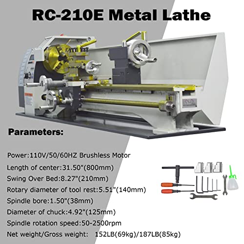 INTBUYING Metal Lathe 8"X32" Benchtop Lathe Machine Precision Hobby DIY Metal Wood Working Lathe Electronic Gearless Horizontal Wood Lathe 1100W - WoodArtSupply