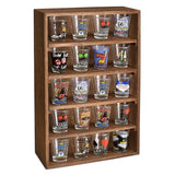Ikee Design Wooden Wall-Mounted Display Shelves Rack for Collectibles-Figures,Shot Glasses,Spice Can,Cosmetics or Perfume-5 Adjustable Height Ikee Design