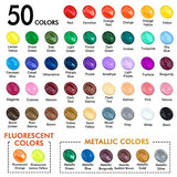 Shuttle Art Acrylic Paint, 50 Colors Acrylic Paint Set, 2oz/60ml Bottles, Rich Pigments, Water Proof, Premium Acrylic Paints for Artists, Beginners Shuttle Art