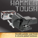 Performance Tool MV8 Hammer Tough Powder Coating, 360 Degree Swivel 8-Inch Bench Vise (7-Inch Jaw Opening, 3-Inch Throat Depth) Performance Tool