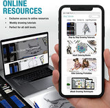 All-in-One Artist Drawing Pens Set -16 Dual Tip Brush Pens, 3 Calligraphy Pens, 10 Drawing Pens, Ruler, White Ink Pen, Mechanical Pencil, Sketch Pad NIL - TECH