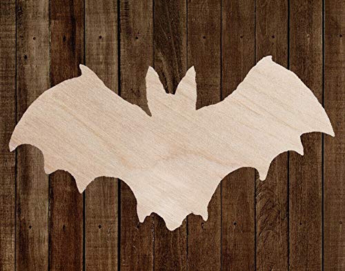 2" Set of 4 BAT Halloween Unfinished Wood Cutout Cut Out Shapes Painting Crafts - WoodArtSupply