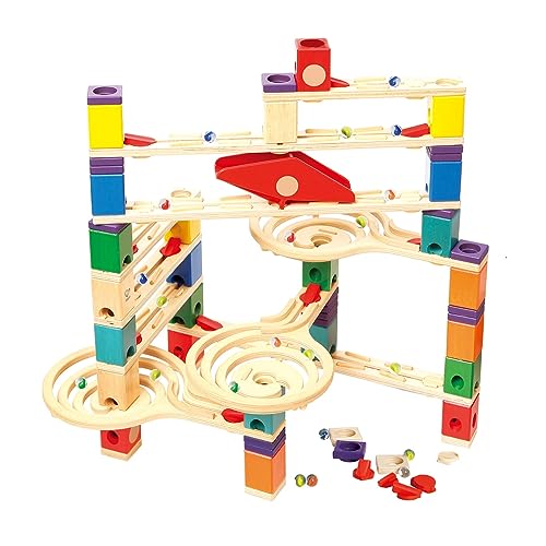 Hape Quadrilla Wooden Marble Run Construction - Vertigo - Quality Time Playing Together Safe and Smart Play for Smart Families,Multicolor - WoodArtSupply