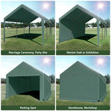 Carport 10'x20' Heavy Duty Canopy Steel Canopy Storage Shed,Portable Garage Party Tent,Portable Garage with Removable Sidewalls & Doors All-Season Generic