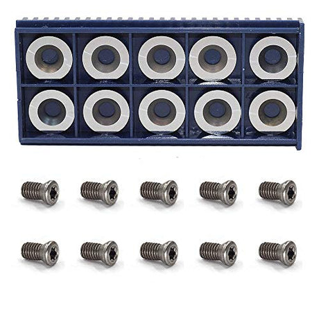 YUFUTOL 10pcs 16mm Round Carbide Inserts Cutters Knifes Indexable Replacement Fits For Popular DIY Woodworking Lathe Wood Turning Finisher Hollower YUFUTOL