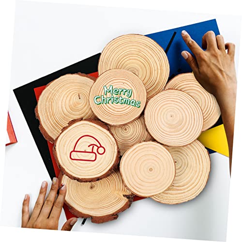 Abaodam 50 Pcs Round Wood Chips Unfinished Wood Slices Unfinished Wood Circles Nativity Crafts for Kids Wood Rounds Flower Pot Decorations Key Decors