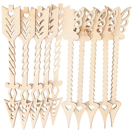 COHEALI 10pcs Hollow Arrow DIY Craft Ornaments Craft DIY Craft Decorations Wood Discs Slice Wood Hanging Ornaments Wood Blank Slices Arrows Shape COHEALI