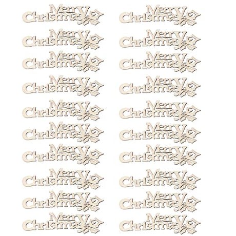 Holiday Party Wood Cutout Blank Merry Hanging Decoration Words Art Gift Slice Cutouts Slices Pendant Tree Sewing Tags Pattern Embellishment Wooden NOLITOY