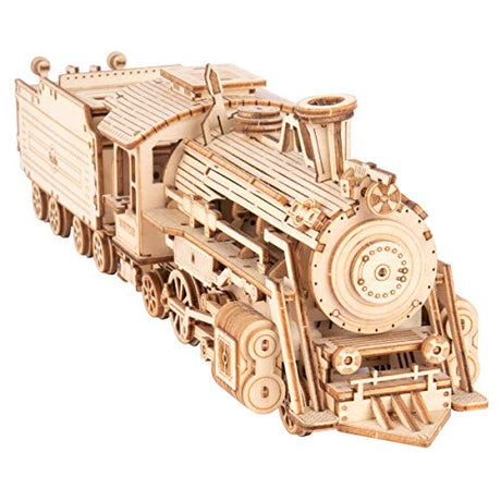 RoWood Model Cars to Build for Adults, 3D Wooden Puzzle for Teens, Scale Mechanical Model Train Building Kits - Prime Steam Express RoWood