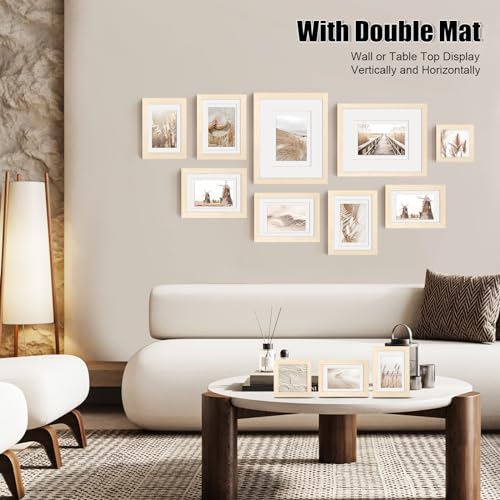 Egofine Picture Frame Set 12 Pack, Picture Frames Collage Wall Decor with Two 8x10, Four 5x7, Four 4x6, Two 4x4, Photo Frames for Wall and Tabletop, Egofine