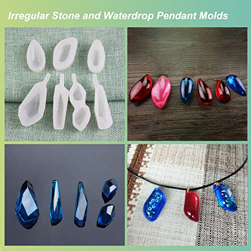 LET'S RESIN 30pcs Resin Jewelry Molds, Jewelry Molds for UV Resin, Resin Silicone Molds kit with Bracelet Molds,Pendant Molds,Ring Molds for Epoxy LET'S RESIN