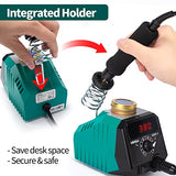 YIHUA 939D-V Wood Burning Kit with Digital Display with 20 Wire Nibs, Detachable Wood Burning Pen, 2 Wood Pieces, Tweezers Used as Wood Burning Tool YIHUA