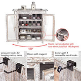 Ikee Design Small Wooden Countertop Storage Cabinet,Adjustable Shelves and Removable Hooks, 10.4 W x 6.1 D x 14.4 H in, Antique White Ikee Design