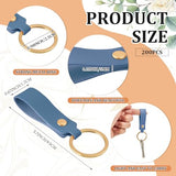 Wavyknot 200 Pack Personalized Leather Keychain Leather Kit PU Leather Keychain Blanks with Key Rings and Rivets Key Chain Blanks for DIY Craft Laser Wavyknot