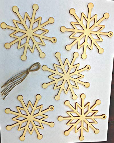 Wooden Snowflakes 5-Pack Makes Great Ornaments and Gift Tags Crafters Square