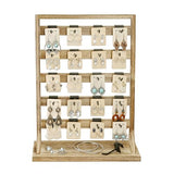 Ikee Design Wooden Jewelry Display Rack with 20 Removable Metal Hooks, Earring Card Display Holder Stand with Hooks, Earring Display Stand for Ikee Design