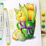 Caliart Markers, 100 Colors Dual Tip Art Markers Sketch Pens Permanent Alcohol Based, with Case for Adult Kids Halloween Drawing Sketching (White Caliart