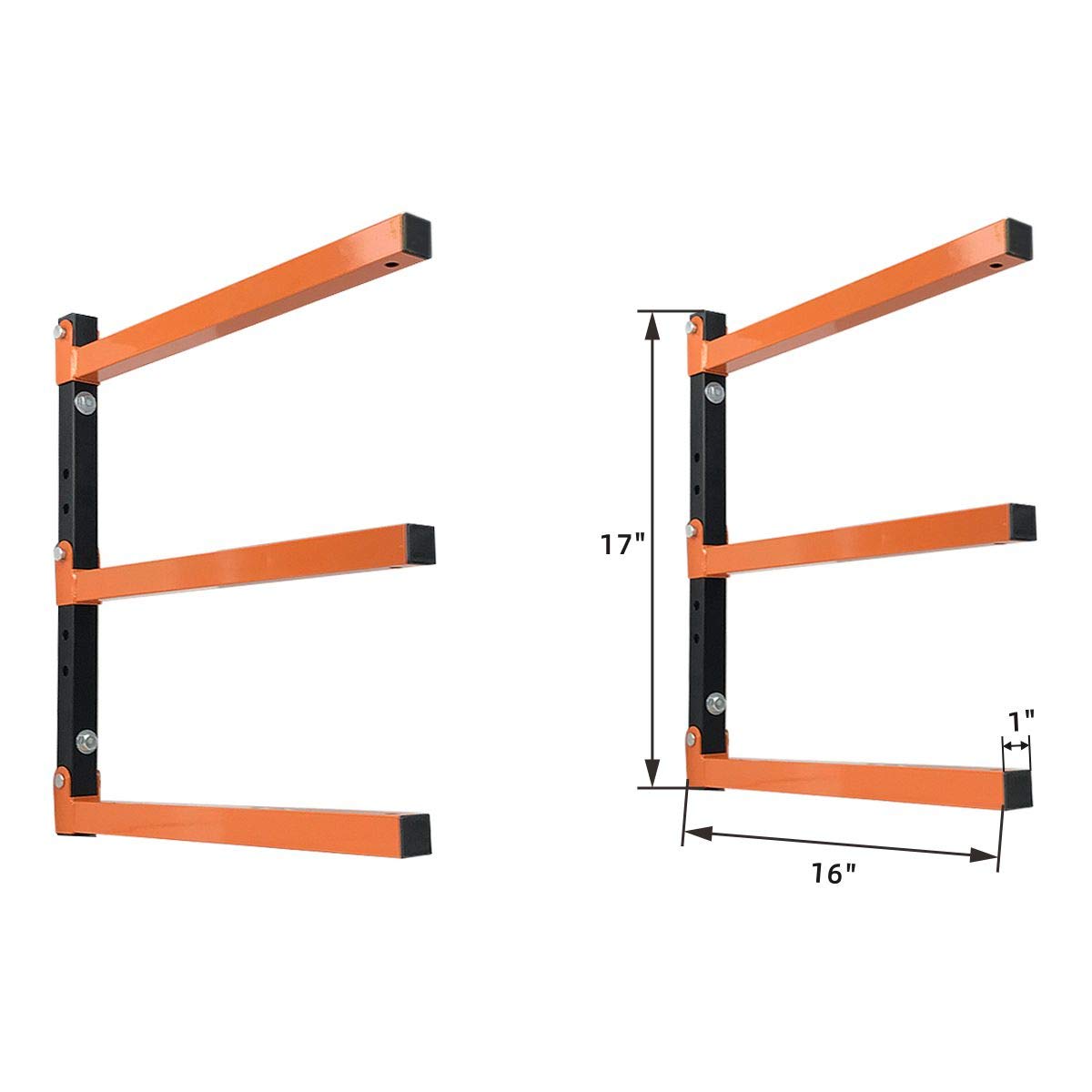 Homydom Wood Organizer and Lumber Storage Metal Rack with 3-Level Wall Mount, 2 Pack Homydom