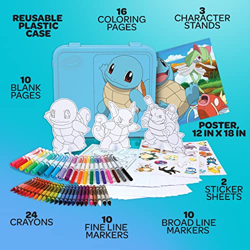 Crayola Pokémon Squirtle Coloring Art Case, 71+ pcs., Coloring Pages and Markers, Gift for Kids, Ages 4, 5, 6, 7, 8 Crayola