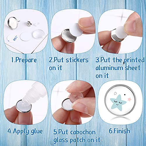 300 Pieces Sublimation Blank Stud Earring Kit, 50 Stainless Steel Bezel Blank Stud 50 Clear Glass Cabochon 50 Clear Earring Back 50 Stainless Steel Leelosp