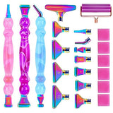 Ninonly 3Pcs Diamond Art Pen, Diamond Painting Pen Kits with 12 Colorful Metal Tips, 6 Painting Glue Clay, Roller, 5D Diamond Art Accessories and Ninonly