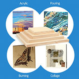 Unfinished Birch Wood Canvas Panels Kit, Falling in Art 8 Pack of 4 Sizes Studio 3/4’’ Deep Cradle Boards for Pouring Art, Crafts, Painting, and More Falling in Art