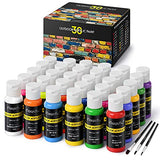 Magicfly Outdoor Acrylic Paint, Set of 30 Colors/Tubes (60 ml, 2 oz.) with Storage Box, Rich Pigments, Multi-Surface Paints for Rock, Wood, Fabric, Magicfly