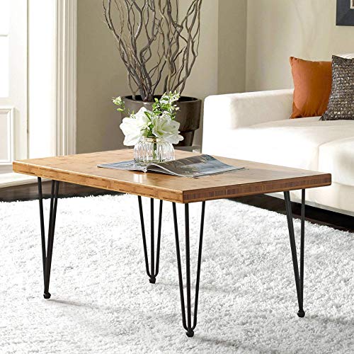 Home Soft Things Eco-Friendly Natural Bamboo Thick Tabletop Parallel Pressure 36" x 24" x 1.75" H Rectangular Rustic Solid Wood Slab Desk Table Top Home Soft Things