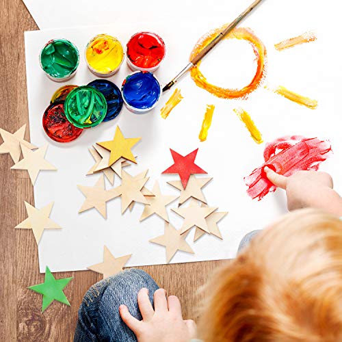 300 Pieces Wooden Stars Shape Unfinished Wood Stars Pieces Blank Wooden Cutouts Ornaments for Craft and Christmas Decoration(1.5 Inch) Gejoy