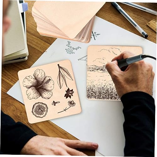 Gogogmee 50pcs Pieces Graffiti Wood Chips DIY Crafts Wood Top-Class Wood Material Wood Slices for Crafts Wood Discs Unfinished Wood Squares Blank Gogogmee