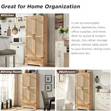 ACCOHOHO 72" Tall Rattan Kitchen Pantry Cabinet with Drawer, Boho Storage Cabinet with 2 Rattan Doors and Shelves, Versatile Large Cabinet for Dining ACCOHOHO