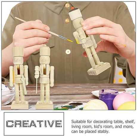 MAGICLULU 12Pcs Unfinished Wooden Nutcracker Wooden Nutcracker to Paint Wooden Color Nutcracker for DIY Craft,Christmas, Ornaments MAGICLULU