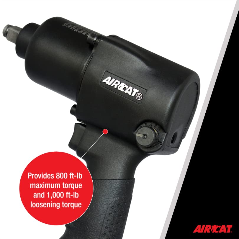 AirCat Pneumatic Tools 1431: 1/2-Inch Impact Wrench 1,000 ft-lbs - Standard Anvil AIRCAT