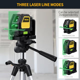 Firecore Professional Green Cross Line Laser, 130ft Self-Leveling Laser Level with Horizontal and Vertical Lines, IP54 Rating Manual Pulse Mode, 360° Firecore