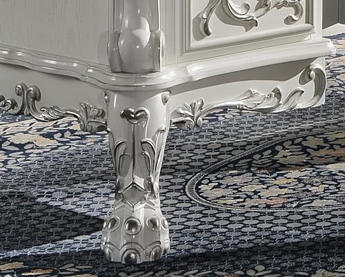 Acme Furniture Dresden 36" Wide Wooden Executive Writing Desk, Bone White Finish Acme Furniture