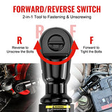 WORKPRO 3/8-Inch Air Ratchet Wrench, 50ft.lb Max Torque, 160RPM, 360 Degree Adjustable Exhaust, Forward/Reverse Control, Good Gift for Men Dad Father WORKPRO