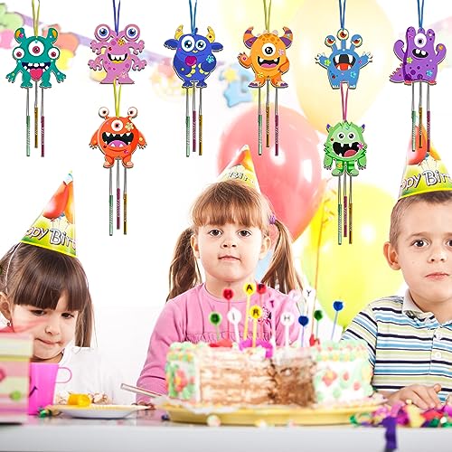 Monster Wind Chime Craft Kit for Kids - DIY Wooden Arts & Crafts Activity Fennoral
