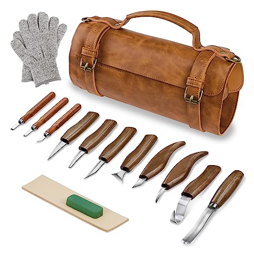 Tekchic Wood Carving Kit Deluxe-Whittling Knife, Wood Carving Knife Set, Wood Whittling Kit for Beginners, Carving Knife Woodworking Wood Carving TEKCHIC
