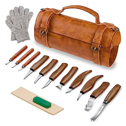 Tekchic Wood Carving Kit Deluxe-Whittling Knife, Wood Carving Knife Set, Wood Whittling Kit for Beginners, Carving Knife Woodworking Wood Carving - WoodArtSupply