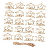 SEWACC 20Pcs Nativity Craft Wood Blank Cutouts Wood Craft Decoration Wall Decorative Patches DIY Wood Crafts Ornament Blank Wood Slices Christmas SEWACC