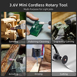 Rotary Tool Kit, Towallmark Cordless Rotary Tool 3.6V with 50 Accessories, USB Rechargeable, 3 Speed Mini Rotary Tool Multi-Purpose for Sanding, Towallmark